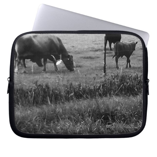 Farm Life No text, Cow Family Laptop Sleeve (Front)