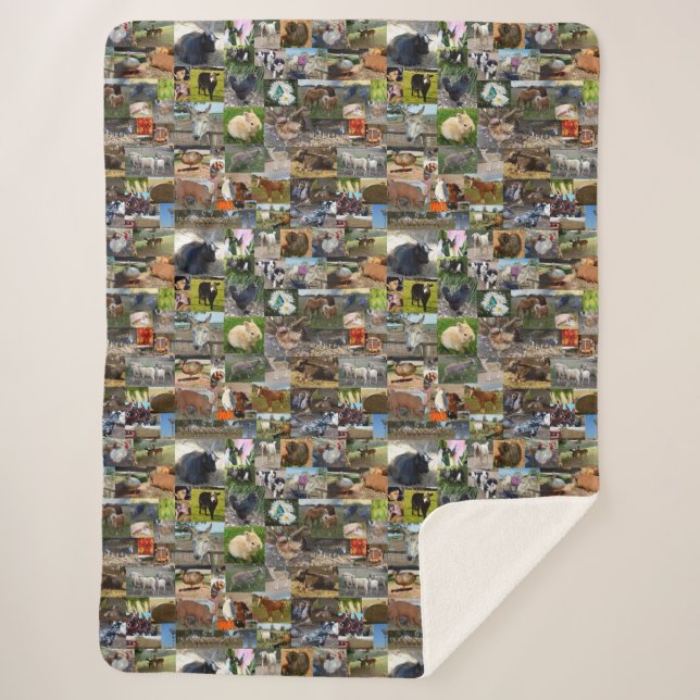 Farm Life Photo Collage,   Sherpa Blanket (Front)