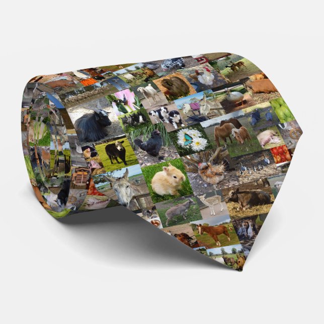 Farm Life Photo Collage, Tie (Rolled)