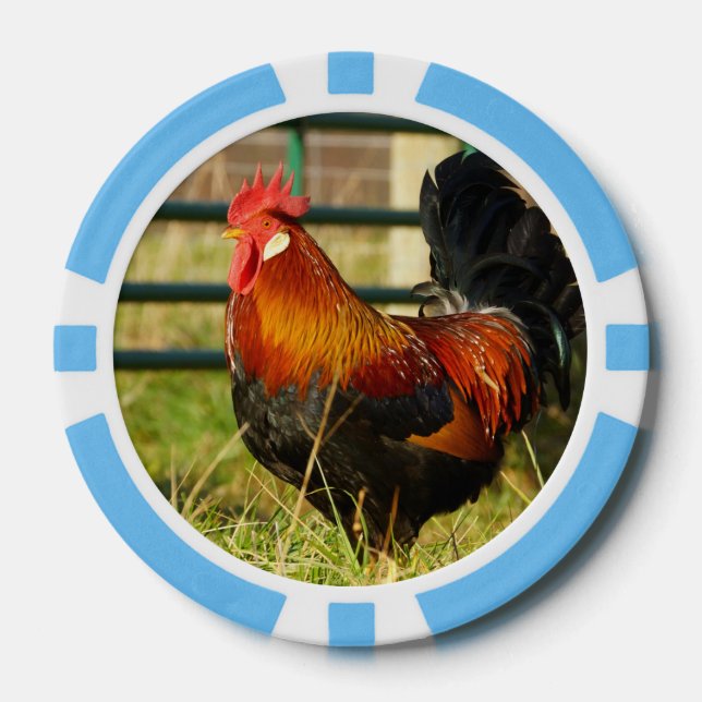 Farm Life Rooster $1 Poker Chip (Front)