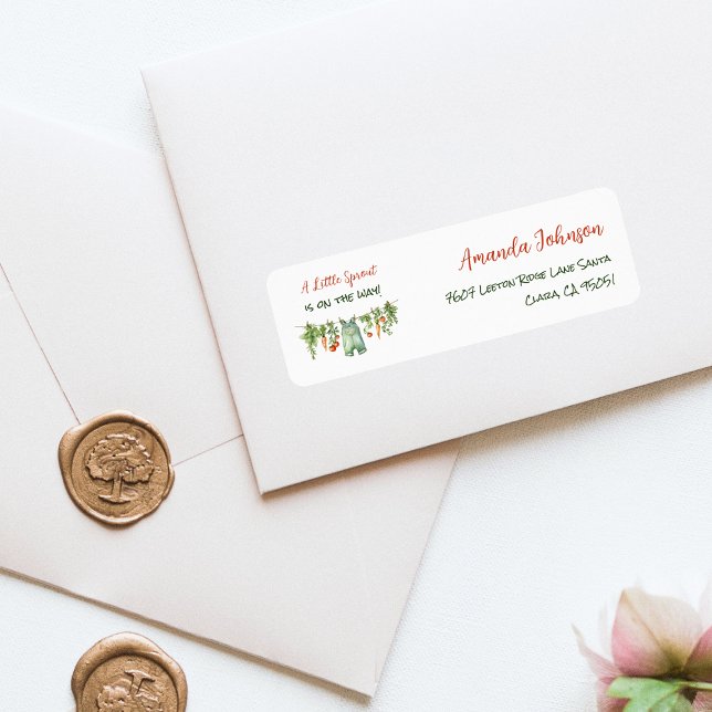 Farm Little Sprout Clothesline Baby Shower Address (Créateur téléchargé)