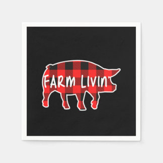 Farm Livin Pig Famer Pig Animals Animal Field Gift Napkin