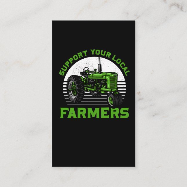 Farm Local Food Tractor Farming Support Farmer Business Card (Front)