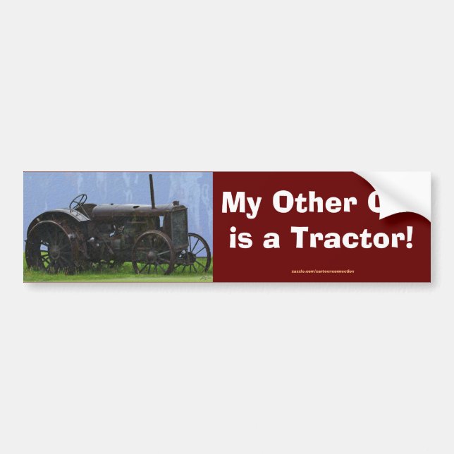 Farm Machinery, Tractor, Back-Hoe, Farm Vehicle Bumper Sticker (Front)