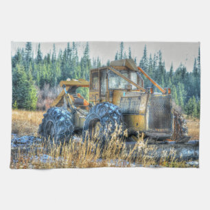 Farm Machinery, Tractor, Back-Hoe, Farm Vehicle Kitchen Towel