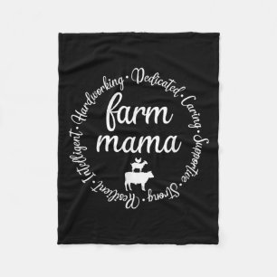 Farm Mama Hardworking Dedicated Goat Chicken G Cow Fleece Blanket