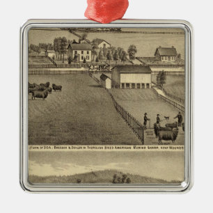 Farm of SA Cockayne near Moundsville Metal Ornament