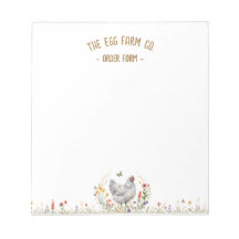 Farm Order Form Notepad Egg Sales Grey Hen Meadow