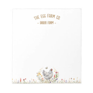 Farm Order Form Notepad Egg Sales Grey Hen Meadow
