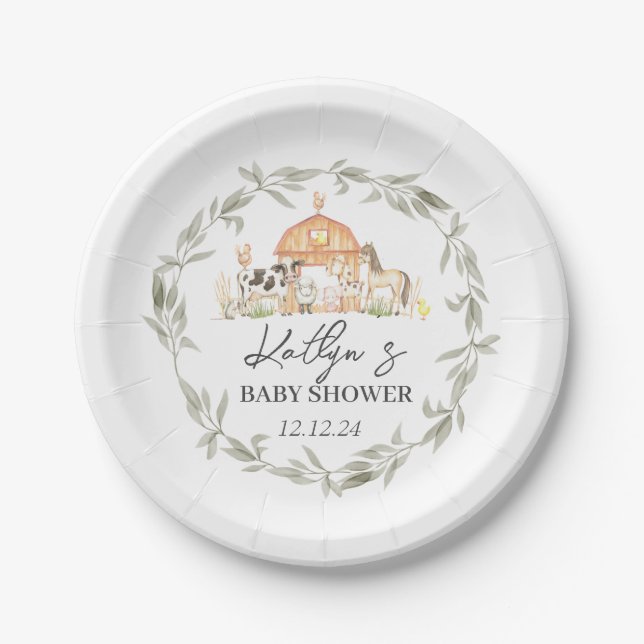 Farm Paper Plates, Farm Plates (Front)