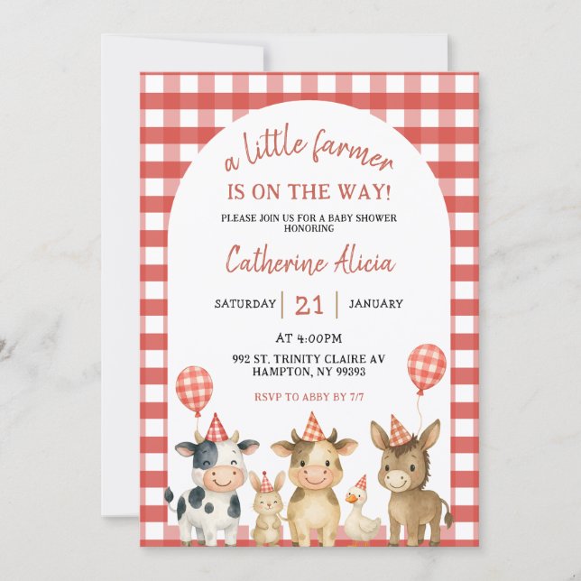 Farm Party Baby Shower Invitation (Front)