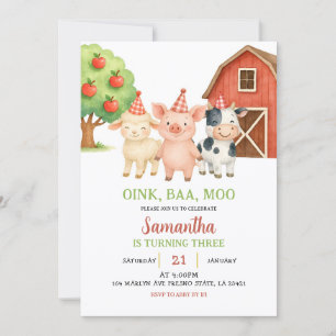 Farm Party Birthday Invitation