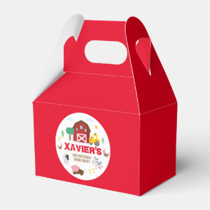 Farm party favor box, petting zoo favor box