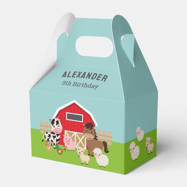 FARM PARTY INVITATION FAVOR BOX (Front Side)