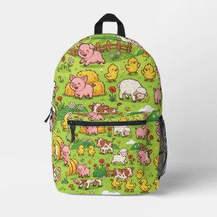 Farm Pattern Backpack – Cute Barnyard Animals