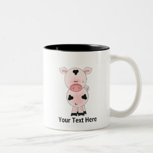 Farm Pig (personalized) Two-Tone Coffee Mug