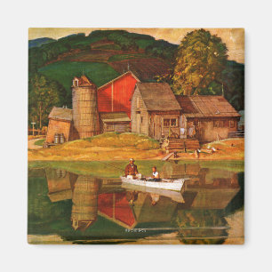 Farm Pond Landscape by Mead Schaeffer Magnet