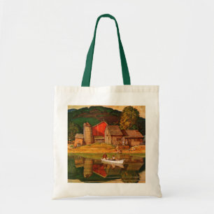 Farm Pond Landscape by Mead Schaeffer Tote Bag