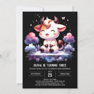 Farm Printable Cow Birthday Invitation
