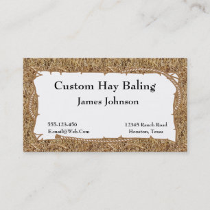 Farm Ranch Hay Print Business Cards