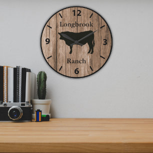 Farm Ranch or Stable Name 11 Custom Barnwood Style Large Clock