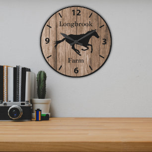 Farm Ranch or Stable Name 8 Custom Barnwood Style Large Clock
