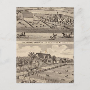 Farm residence of I Lee & residence of T Mitchell Postcard