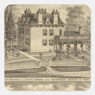 Farm residence of Judge RS Brown Square Sticker