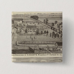 Farm residences of HB Kay and YA Glenn 2 Inch Square Button