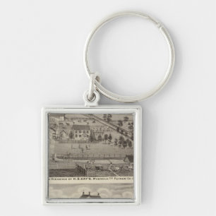 Farm residences of HB Kay and YA Glenn Keychain