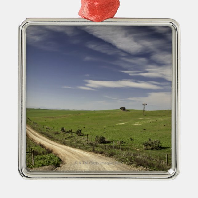 Farm road twining between wheat fields, Caledon, Metal Ornament (Front)