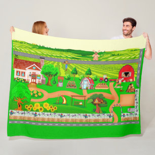 Farm Roads for Cars  Fleece Blanket