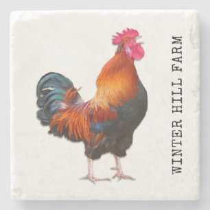 Farm Rooster Personalized Stone Coaster