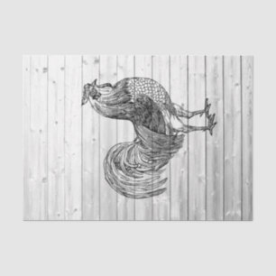 Farm Rooster Weathered Barn Wood 1 Decoupage Tissue Paper