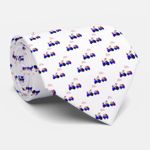 Farm Santa On Tractor With Gift Trailer Necktie