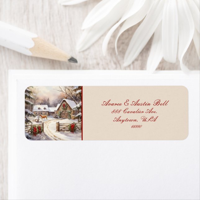 Farm Scene of Yesteryear Label (Insitu)