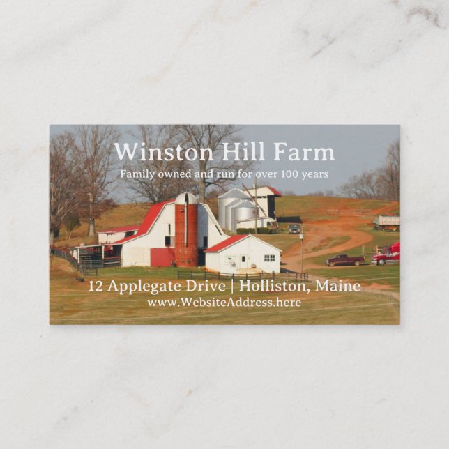 Farm Scene Photo Template Agriculture Business Business Card (Front)