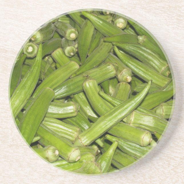 Farm Series---Fresh Green Okra---Coaster Coaster (Front)