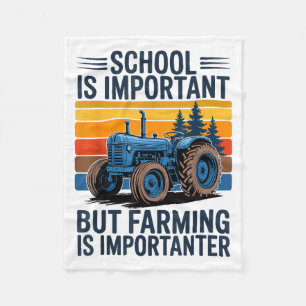Farm Shirt But Farming Is Imrtanter Farmer Tractor Fleece Blanket