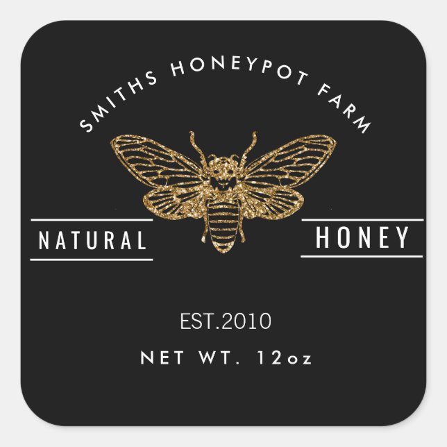 Farm shop honey jar label small business (Front)