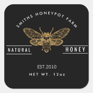 Farm shop honey jar label small business