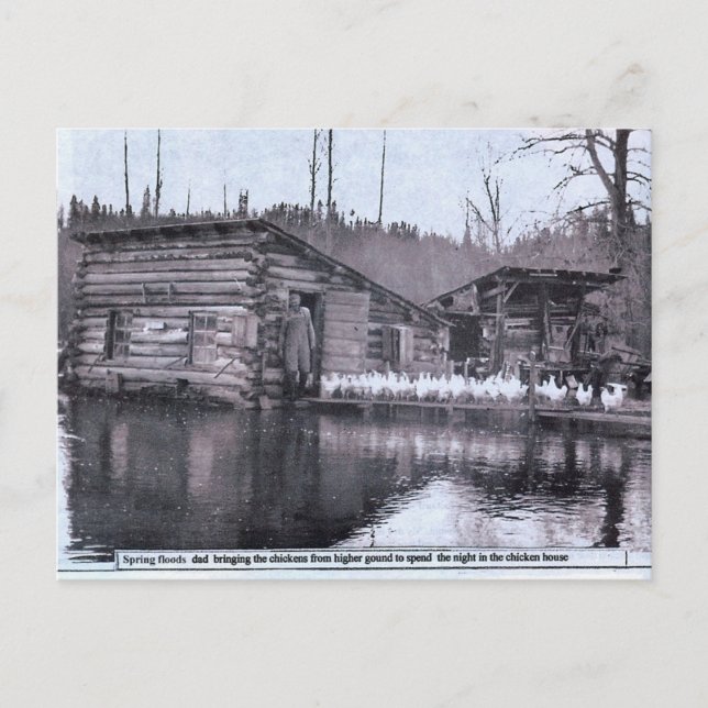 Farm Spring Flood 1920s Postcard (Front)