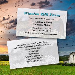Farm Stand Farmer's Market Business Card