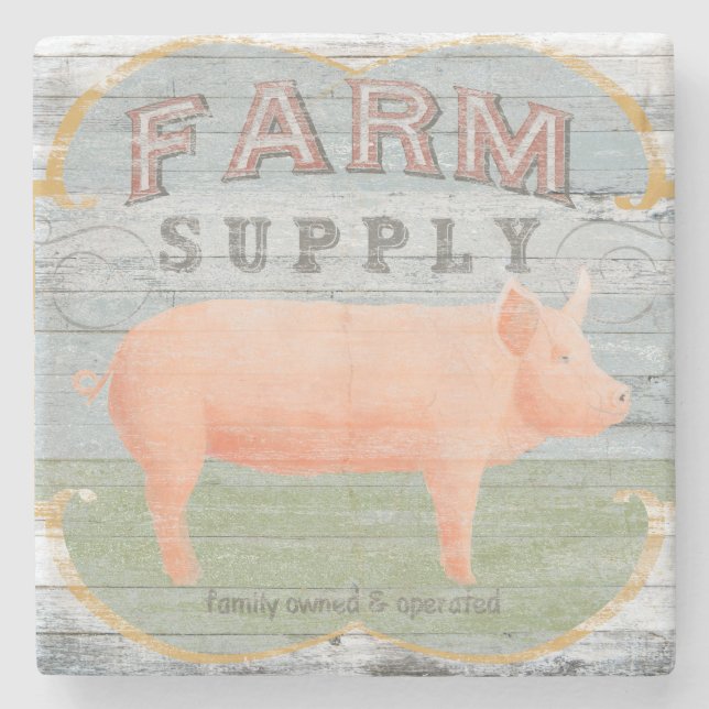Farm Supply Stone Coaster (Front)