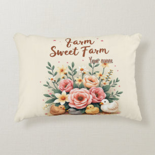 Farm Sweet Farm Cottagecore Throw Pillow