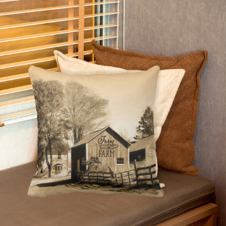Farm Sweet Farm Country Homestead Throw Pillow