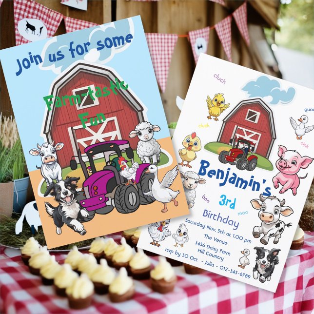 Farm-tastic Fun Barnyard Animals Birthday Party Invitation (Creator Uploaded)