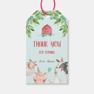 Farm Thank You Favour Barnyard Zoo Party Animal Bo Gift Tags