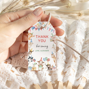 Farm Thank You Favour Barnyard Zoo Party Animal Gift Tags