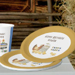 Farm Theme Cluck Cluck Chicken Kids Birthday Party Paper Plate<br><div class="desc">Kids birthday party paper plates with a farm animal theme. Inspired by the Old Macdonald nursery rhyme in the land of farming where the cows moo, the chicks cluck and the pigs oink! Easy to personalize and change the colours if you want to create your own mix and match theme....</div>